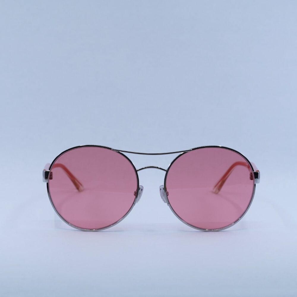 🕶️ New Jimmy Choo YANN/S 010 UR Sunglasses - Shiny Palladium with Pink Frame - Picture 2 of 11